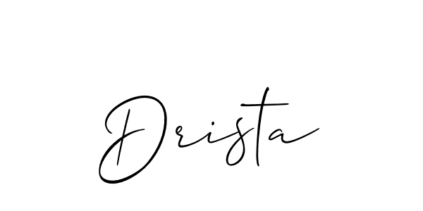 Use a signature maker to create a handwritten signature online. With this signature software, you can design (Allison_Script) your own signature for name Drista. Drista signature style 2 images and pictures png