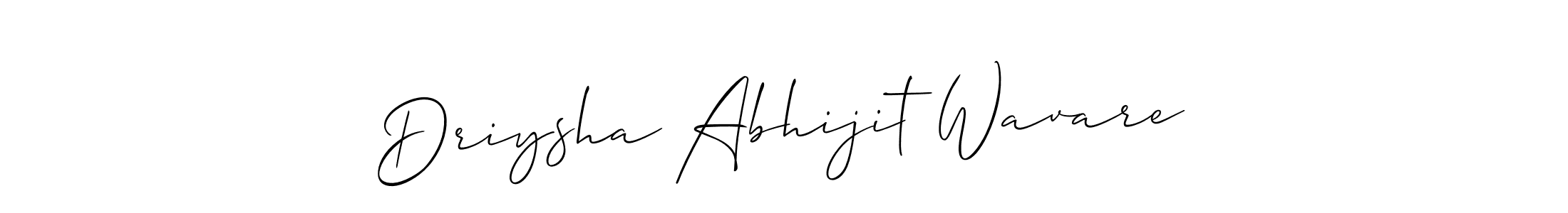 How to Draw Driysha Abhijit Wavare signature style? Allison_Script is a latest design signature styles for name Driysha Abhijit Wavare. Driysha Abhijit Wavare signature style 2 images and pictures png