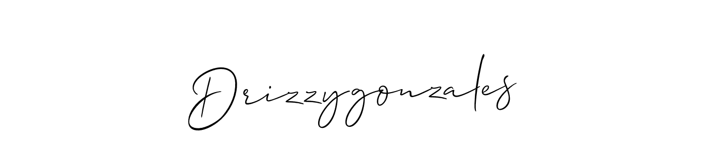 Create a beautiful signature design for name Drizzygonzales. With this signature (Allison_Script) fonts, you can make a handwritten signature for free. Drizzygonzales signature style 2 images and pictures png