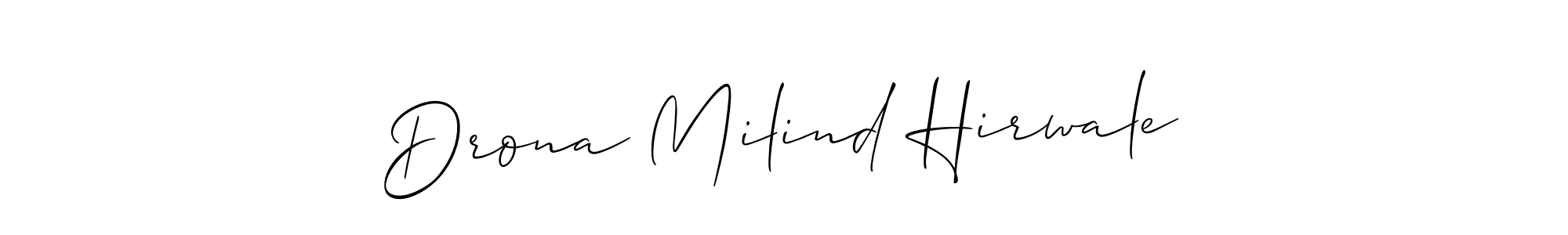 Similarly Allison_Script is the best handwritten signature design. Signature creator online .You can use it as an online autograph creator for name Drona Milind Hirwale. Drona Milind Hirwale signature style 2 images and pictures png