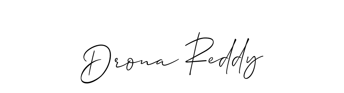 Use a signature maker to create a handwritten signature online. With this signature software, you can design (Allison_Script) your own signature for name Drona Reddy. Drona Reddy signature style 2 images and pictures png