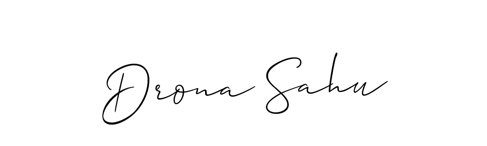 Use a signature maker to create a handwritten signature online. With this signature software, you can design (Allison_Script) your own signature for name Drona Sahu. Drona Sahu signature style 2 images and pictures png