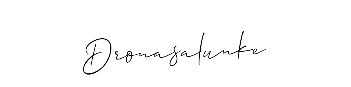 Make a beautiful signature design for name Dronasalunke. With this signature (Allison_Script) style, you can create a handwritten signature for free. Dronasalunke signature style 2 images and pictures png