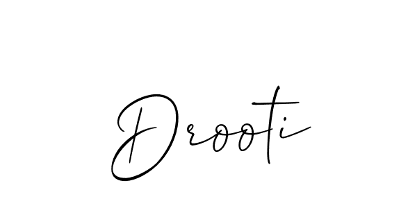 How to make Drooti signature? Allison_Script is a professional autograph style. Create handwritten signature for Drooti name. Drooti signature style 2 images and pictures png