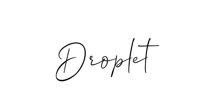 Similarly Allison_Script is the best handwritten signature design. Signature creator online .You can use it as an online autograph creator for name Droplet. Droplet signature style 2 images and pictures png
