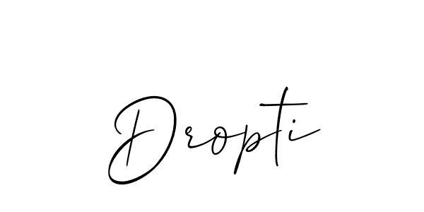 Use a signature maker to create a handwritten signature online. With this signature software, you can design (Allison_Script) your own signature for name Dropti. Dropti signature style 2 images and pictures png