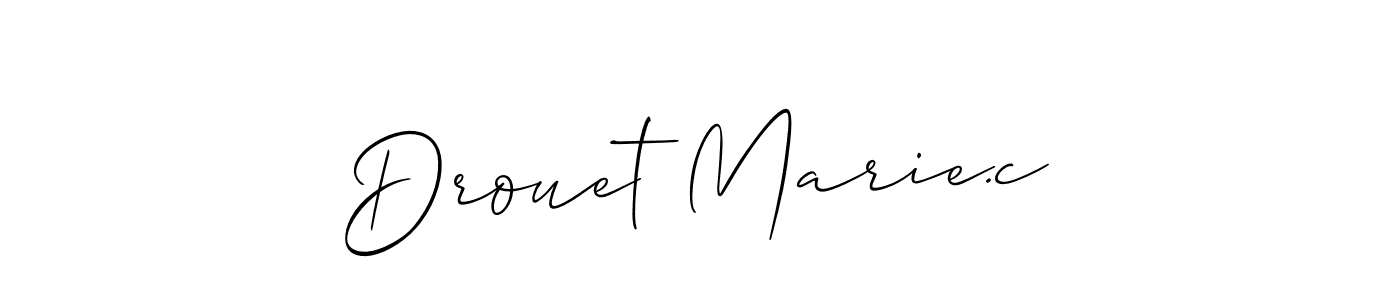 The best way (Allison_Script) to make a short signature is to pick only two or three words in your name. The name Drouet Marie.c include a total of six letters. For converting this name. Drouet Marie.c signature style 2 images and pictures png