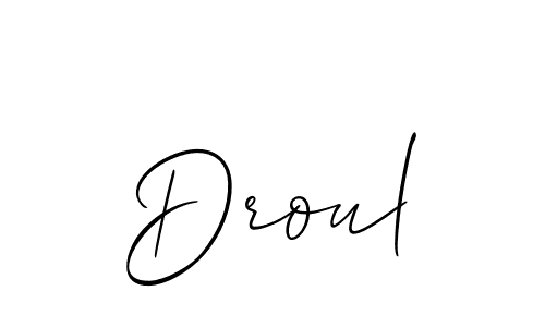 Droul stylish signature style. Best Handwritten Sign (Allison_Script) for my name. Handwritten Signature Collection Ideas for my name Droul. Droul signature style 2 images and pictures png