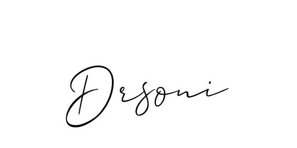 Use a signature maker to create a handwritten signature online. With this signature software, you can design (Allison_Script) your own signature for name Drsoni. Drsoni signature style 2 images and pictures png