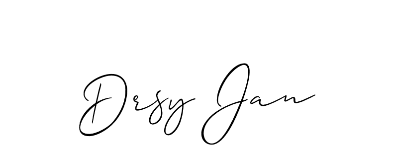 Also You can easily find your signature by using the search form. We will create Drsy Jan name handwritten signature images for you free of cost using Allison_Script sign style. Drsy Jan signature style 2 images and pictures png