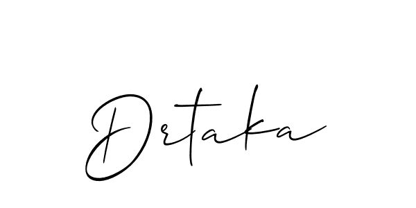 Use a signature maker to create a handwritten signature online. With this signature software, you can design (Allison_Script) your own signature for name Drtaka. Drtaka signature style 2 images and pictures png