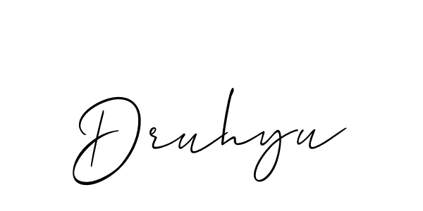 You should practise on your own different ways (Allison_Script) to write your name (Druhyu) in signature. don't let someone else do it for you. Druhyu signature style 2 images and pictures png