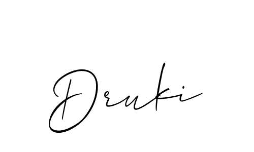 Allison_Script is a professional signature style that is perfect for those who want to add a touch of class to their signature. It is also a great choice for those who want to make their signature more unique. Get Druki name to fancy signature for free. Druki signature style 2 images and pictures png