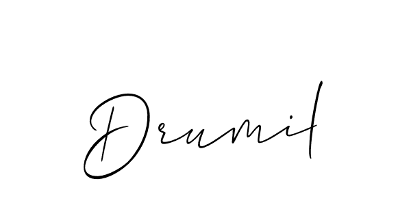 Create a beautiful signature design for name Drumil. With this signature (Allison_Script) fonts, you can make a handwritten signature for free. Drumil signature style 2 images and pictures png