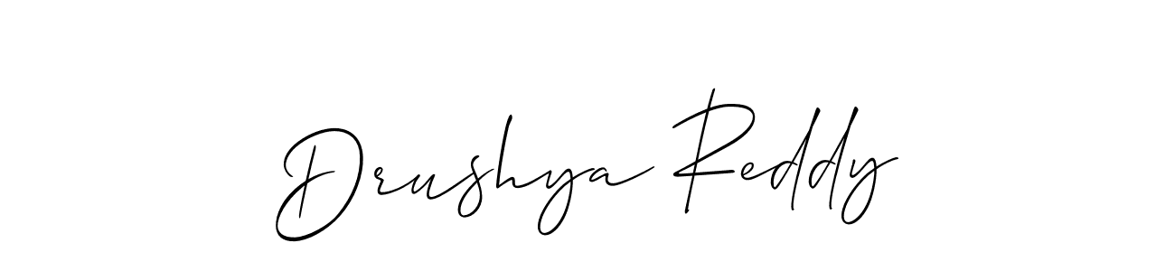 How to make Drushya Reddy signature? Allison_Script is a professional autograph style. Create handwritten signature for Drushya Reddy name. Drushya Reddy signature style 2 images and pictures png