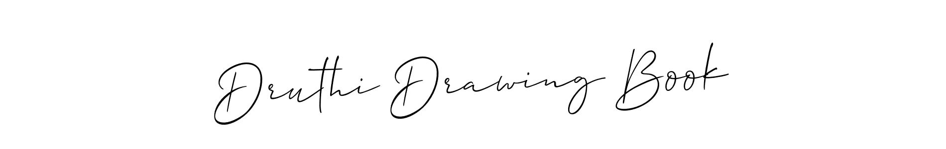 Create a beautiful signature design for name Druthi Drawing Book. With this signature (Allison_Script) fonts, you can make a handwritten signature for free. Druthi Drawing Book signature style 2 images and pictures png