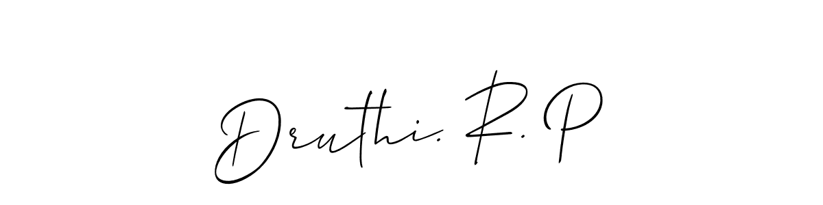 Also we have Druthi. R. P name is the best signature style. Create professional handwritten signature collection using Allison_Script autograph style. Druthi. R. P signature style 2 images and pictures png