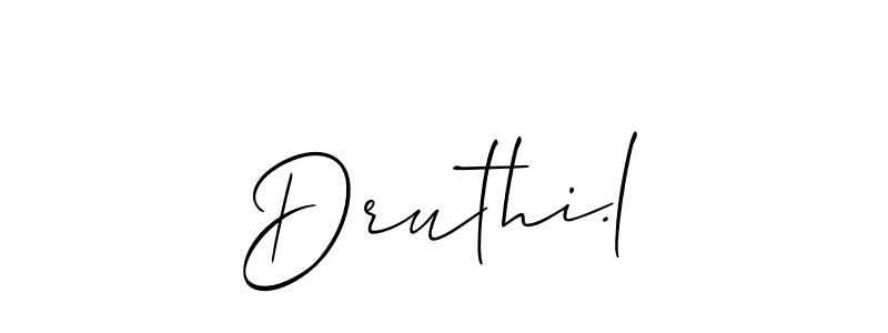 if you are searching for the best signature style for your name Druthi.l. so please give up your signature search. here we have designed multiple signature styles  using Allison_Script. Druthi.l signature style 2 images and pictures png