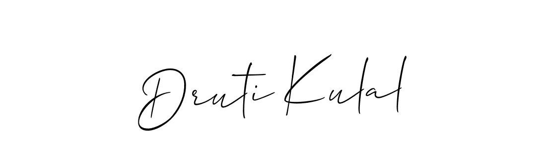 It looks lik you need a new signature style for name Druti Kulal. Design unique handwritten (Allison_Script) signature with our free signature maker in just a few clicks. Druti Kulal signature style 2 images and pictures png