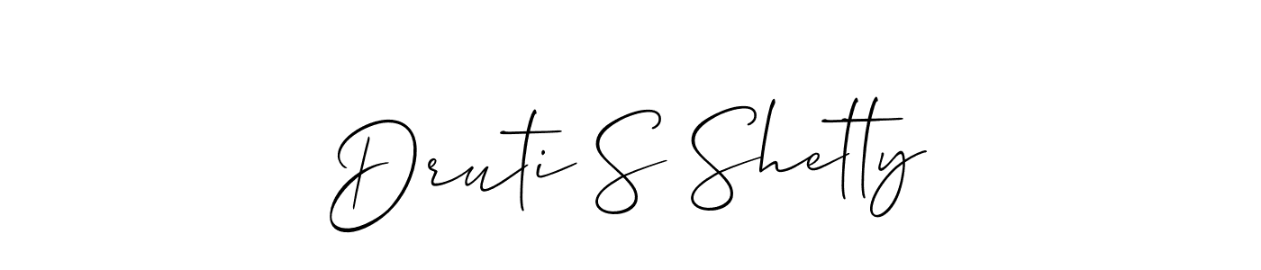 How to make Druti S Shetty signature? Allison_Script is a professional autograph style. Create handwritten signature for Druti S Shetty name. Druti S Shetty signature style 2 images and pictures png