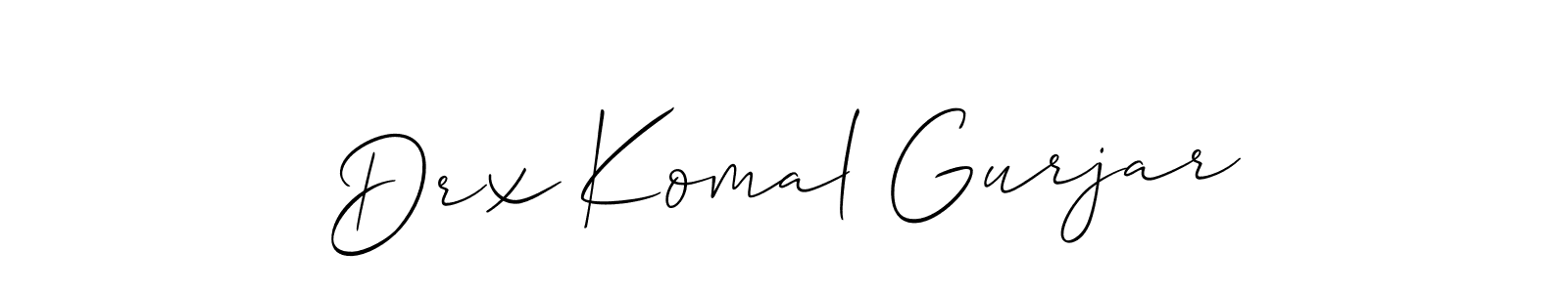 Make a short Drx Komal Gurjar signature style. Manage your documents anywhere anytime using Allison_Script. Create and add eSignatures, submit forms, share and send files easily. Drx Komal Gurjar signature style 2 images and pictures png