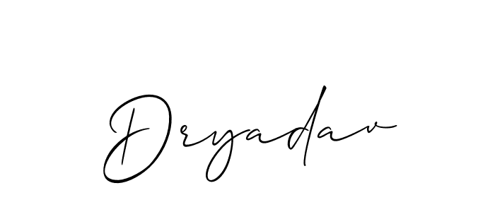 Make a beautiful signature design for name Dryadav. With this signature (Allison_Script) style, you can create a handwritten signature for free. Dryadav signature style 2 images and pictures png