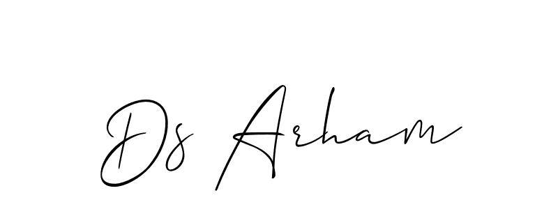 Make a short Ds Arham signature style. Manage your documents anywhere anytime using Allison_Script. Create and add eSignatures, submit forms, share and send files easily. Ds Arham signature style 2 images and pictures png