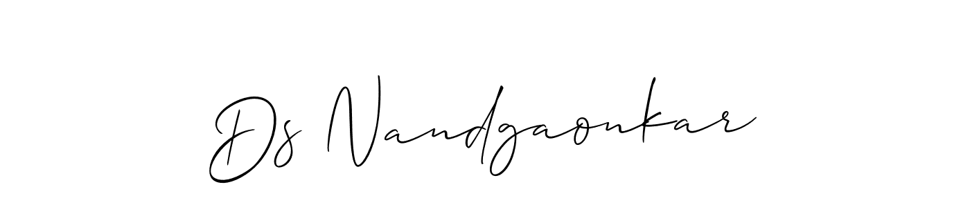 Ds Nandgaonkar stylish signature style. Best Handwritten Sign (Allison_Script) for my name. Handwritten Signature Collection Ideas for my name Ds Nandgaonkar. Ds Nandgaonkar signature style 2 images and pictures png