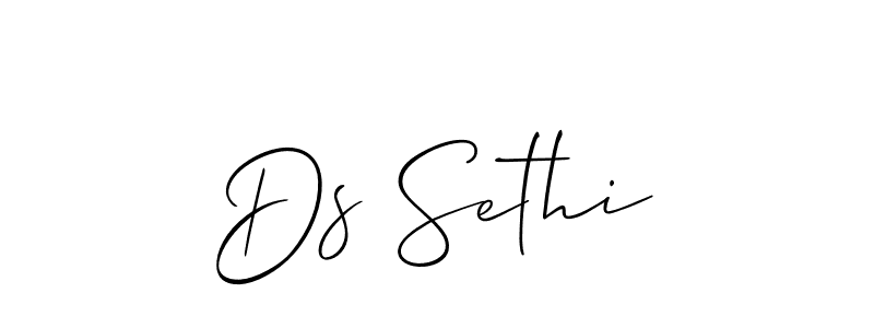 Similarly Allison_Script is the best handwritten signature design. Signature creator online .You can use it as an online autograph creator for name Ds Sethi. Ds Sethi signature style 2 images and pictures png