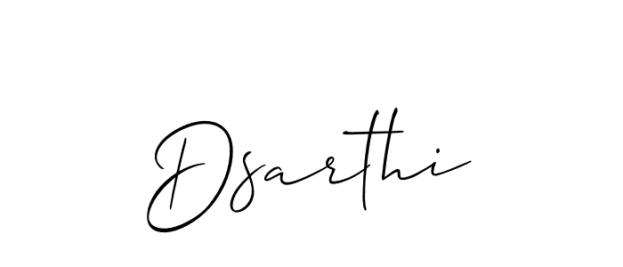 Use a signature maker to create a handwritten signature online. With this signature software, you can design (Allison_Script) your own signature for name Dsarthi. Dsarthi signature style 2 images and pictures png