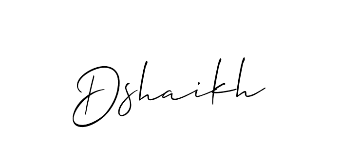 Design your own signature with our free online signature maker. With this signature software, you can create a handwritten (Allison_Script) signature for name Dshaikh. Dshaikh signature style 2 images and pictures png