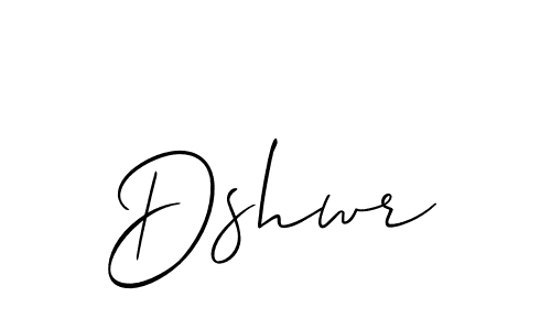Use a signature maker to create a handwritten signature online. With this signature software, you can design (Allison_Script) your own signature for name Dshwr. Dshwr signature style 2 images and pictures png