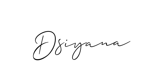 Use a signature maker to create a handwritten signature online. With this signature software, you can design (Allison_Script) your own signature for name Dsiyana. Dsiyana signature style 2 images and pictures png