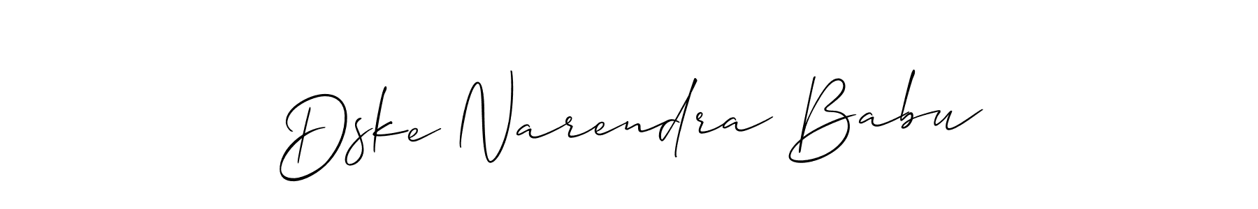 Create a beautiful signature design for name Dske Narendra Babu. With this signature (Allison_Script) fonts, you can make a handwritten signature for free. Dske Narendra Babu signature style 2 images and pictures png