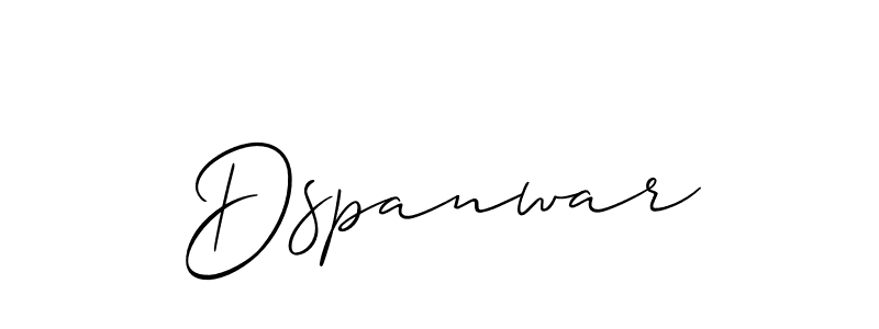Use a signature maker to create a handwritten signature online. With this signature software, you can design (Allison_Script) your own signature for name Dspanwar. Dspanwar signature style 2 images and pictures png