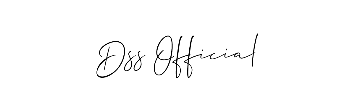 Create a beautiful signature design for name Dss Official. With this signature (Allison_Script) fonts, you can make a handwritten signature for free. Dss Official signature style 2 images and pictures png