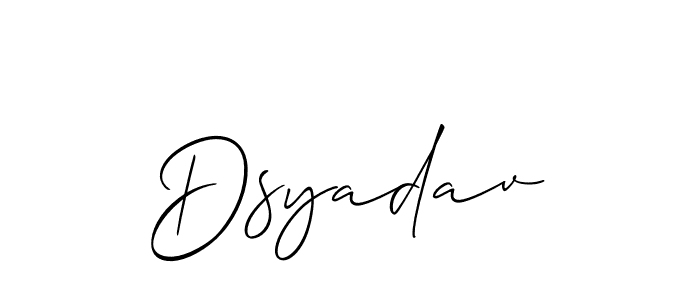 if you are searching for the best signature style for your name Dsyadav. so please give up your signature search. here we have designed multiple signature styles  using Allison_Script. Dsyadav signature style 2 images and pictures png