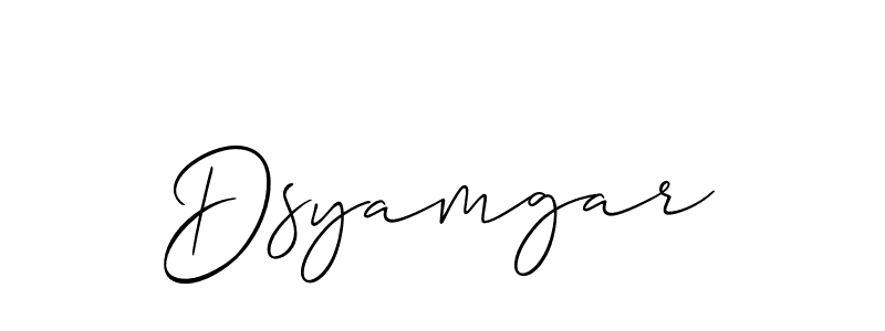 The best way (Allison_Script) to make a short signature is to pick only two or three words in your name. The name Dsyamgar include a total of six letters. For converting this name. Dsyamgar signature style 2 images and pictures png