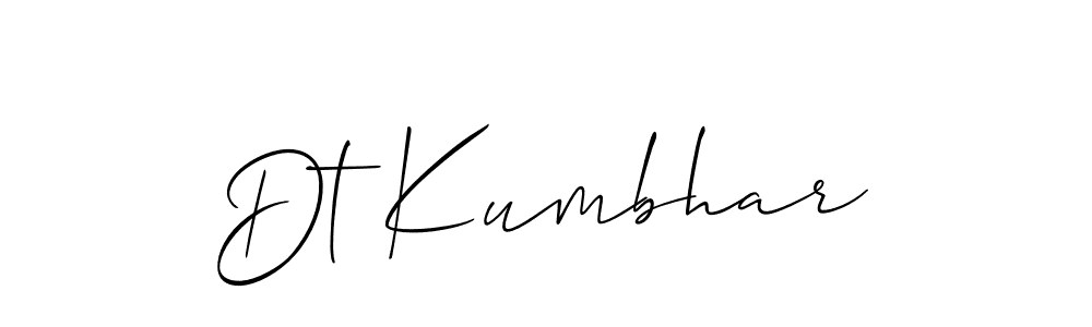 It looks lik you need a new signature style for name Dt Kumbhar. Design unique handwritten (Allison_Script) signature with our free signature maker in just a few clicks. Dt Kumbhar signature style 2 images and pictures png