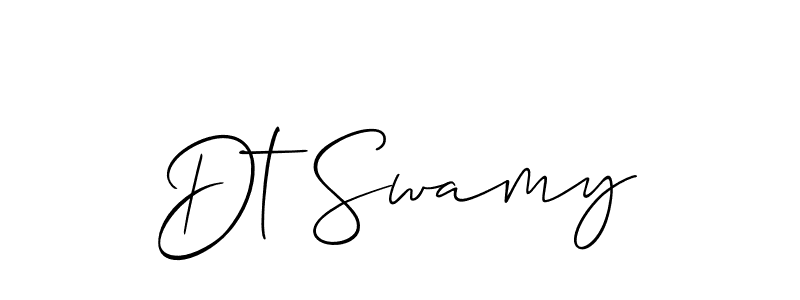 Create a beautiful signature design for name Dt Swamy. With this signature (Allison_Script) fonts, you can make a handwritten signature for free. Dt Swamy signature style 2 images and pictures png