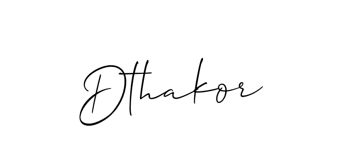 Use a signature maker to create a handwritten signature online. With this signature software, you can design (Allison_Script) your own signature for name Dthakor. Dthakor signature style 2 images and pictures png