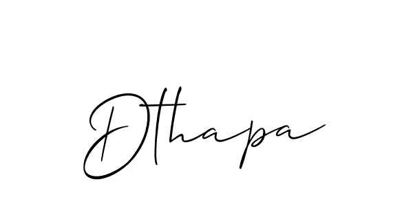 Allison_Script is a professional signature style that is perfect for those who want to add a touch of class to their signature. It is also a great choice for those who want to make their signature more unique. Get Dthapa name to fancy signature for free. Dthapa signature style 2 images and pictures png