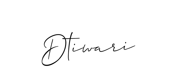 Use a signature maker to create a handwritten signature online. With this signature software, you can design (Allison_Script) your own signature for name Dtiwari. Dtiwari signature style 2 images and pictures png