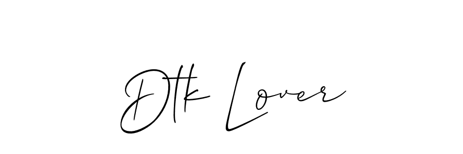You can use this online signature creator to create a handwritten signature for the name Dtk Lover. This is the best online autograph maker. Dtk Lover signature style 2 images and pictures png