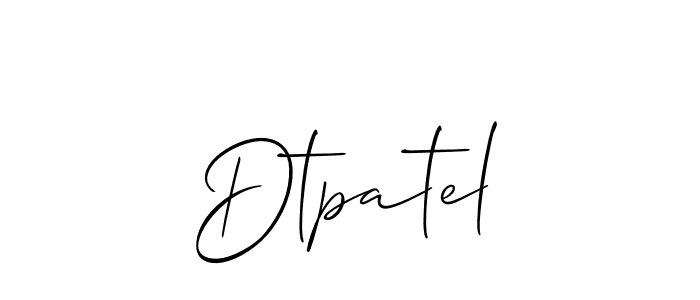 Create a beautiful signature design for name Dtpatel. With this signature (Allison_Script) fonts, you can make a handwritten signature for free. Dtpatel signature style 2 images and pictures png