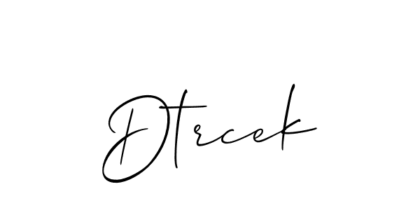 The best way (Allison_Script) to make a short signature is to pick only two or three words in your name. The name Dtrcek include a total of six letters. For converting this name. Dtrcek signature style 2 images and pictures png