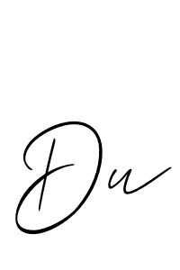 if you are searching for the best signature style for your name Du. so please give up your signature search. here we have designed multiple signature styles  using Allison_Script. Du signature style 2 images and pictures png