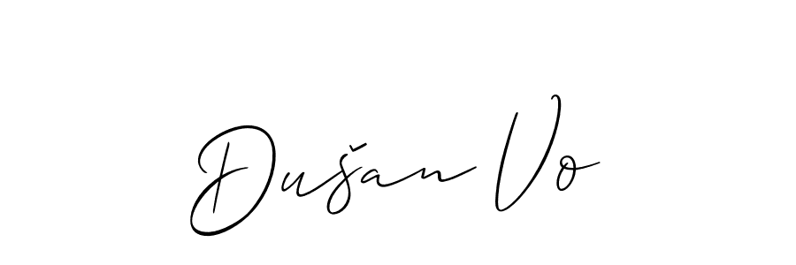 Make a short Dušan Vo signature style. Manage your documents anywhere anytime using Allison_Script. Create and add eSignatures, submit forms, share and send files easily. Dušan Vo signature style 2 images and pictures png