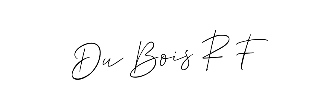 Also You can easily find your signature by using the search form. We will create Du Bois R F name handwritten signature images for you free of cost using Allison_Script sign style. Du Bois R F signature style 2 images and pictures png