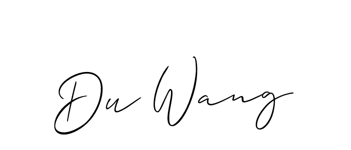 Similarly Allison_Script is the best handwritten signature design. Signature creator online .You can use it as an online autograph creator for name Du Wang. Du Wang signature style 2 images and pictures png